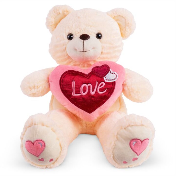 MEDO PLIŠANI KREM SA SRCEM LOVE 40 cm