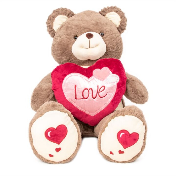 MEDO PLIŠANI SMEĐI SA SRCEM LOVE 80 cm