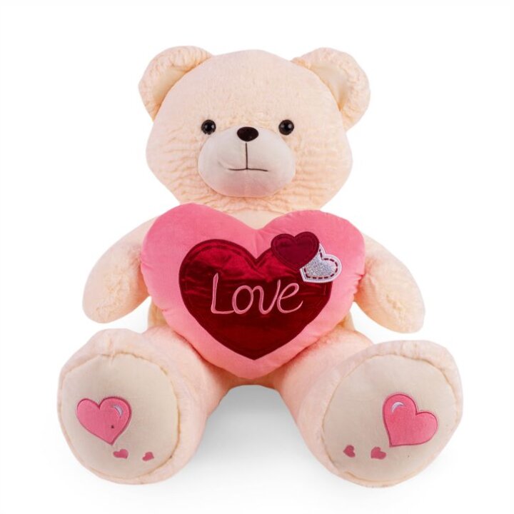 MEDO PLIŠANI KREM SA SRCEM LOVE 80 cm