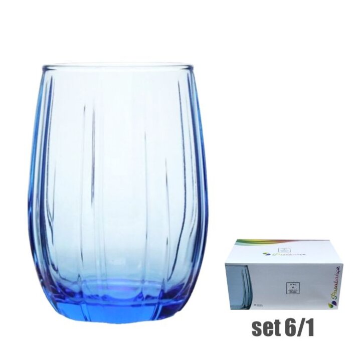ČAŠE STAKLENE LINKA TIRKIZNE SET 6/1 380 mL