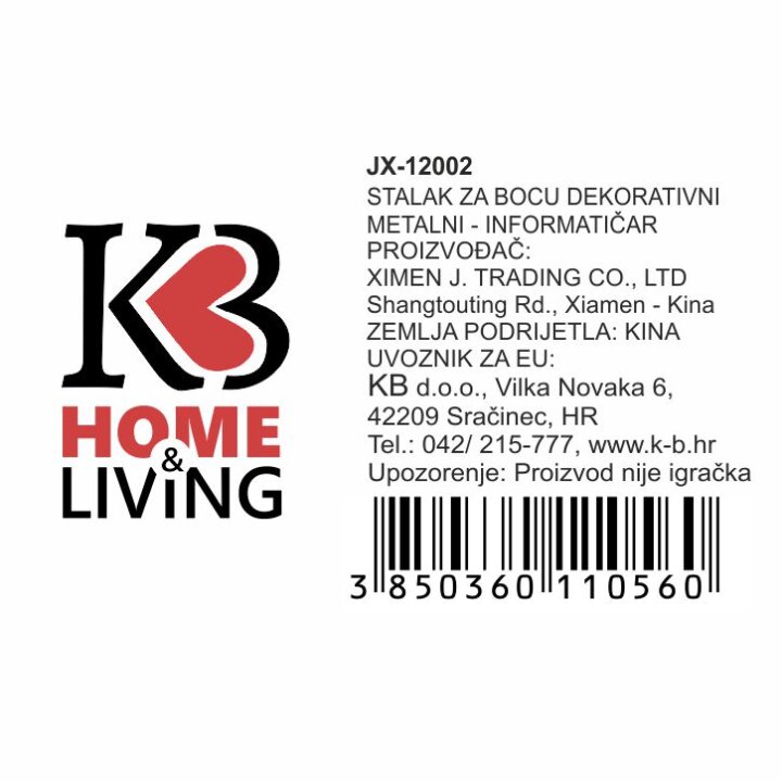 STALAK ZA BUTELJU METALNI - INFORMATIČAR 19 x 33 x 12 cm