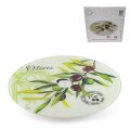STAKLENI DEKORATIVNI OKRETNI TANJUR OLIVE HARMONY 30,5 cm