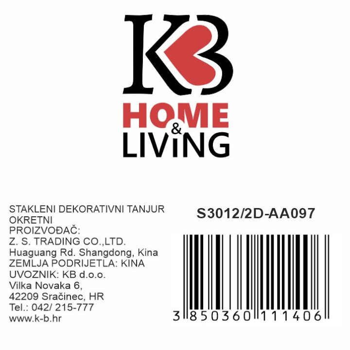 STAKLENI DEKORATIVNI OKRETNI TANJUR OLIVE HARMONY 30,5 cm