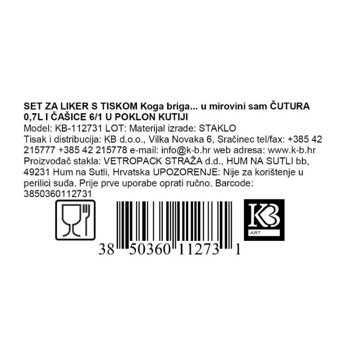 SET ZA LIKER S TISKOM Koga briga... u mirovini sam ČUTURA 0,7L I ČAŠICE 6/1 U PO