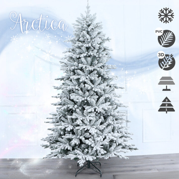 BOŽIĆNO DRVCE ARCTICA SA SNIJEGOM I METALNIM STALKOM 240 cm