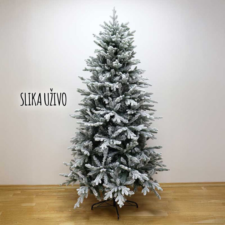 BOŽIĆNO DRVCE ARCTICA SA SNIJEGOM I METALNIM STALKOM 240 cm