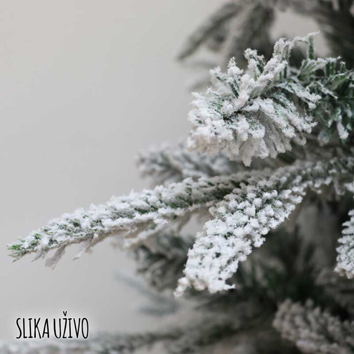 BOŽIĆNO DRVCE SLIM LUXE SA SNIJEGOM I METALNIM STALKOM 240 cm