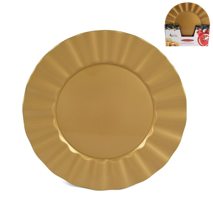 TANJUR BOŽIĆNI PODLOŽNI 33 CM ZLATNI VALOVITI