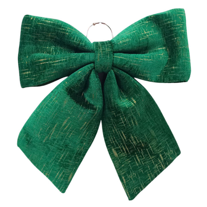 MAŠNA DEKORATIVNA 44 CM BARŠUNASTA ZELENA SA ZLATOM