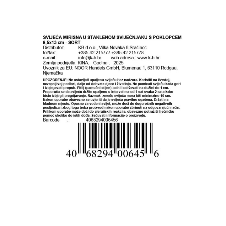 SVIJEĆA MIRISNA U STAKLENOM SVIJEĆNJAKU S POKLOPCEM 9,5x13 cm - SORT
