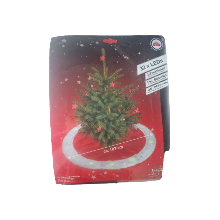 PODLOGA ISPOD BORA VELUR CRVENO-BIJELA S LED SVJETLIMA 107 cm