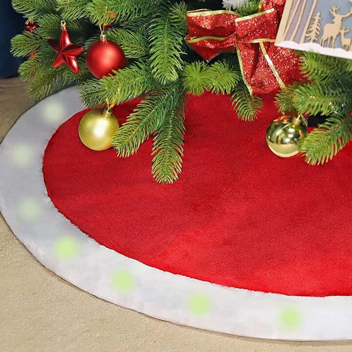 PODLOGA ISPOD BORA VELUR CRVENO-BIJELA S LED SVJETLIMA 107 cm