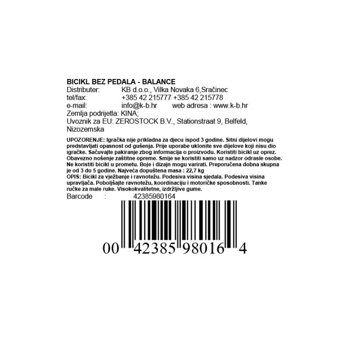 BICIKL BEZ PEDALA - BALANCE