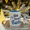 ŠALICA KERAMIČKA S TISKOM BIJELO-PLAVA 300 ml - Sve što želim za Božić