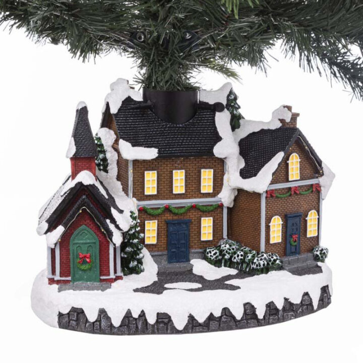 STALAK ZA BOR BOŽIĆNO SELO S LED RASVJETOM NA BATERIJE