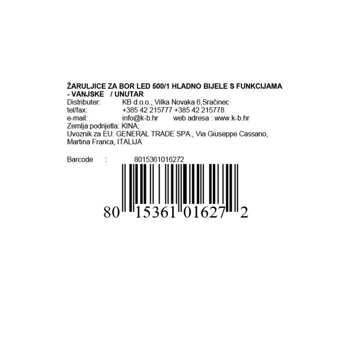 ŽARULJICE ZA BOR LED 500/1 HLADNO BIJELE S FUNKCIJAMA - VANJSKE  / UNUTARNJE