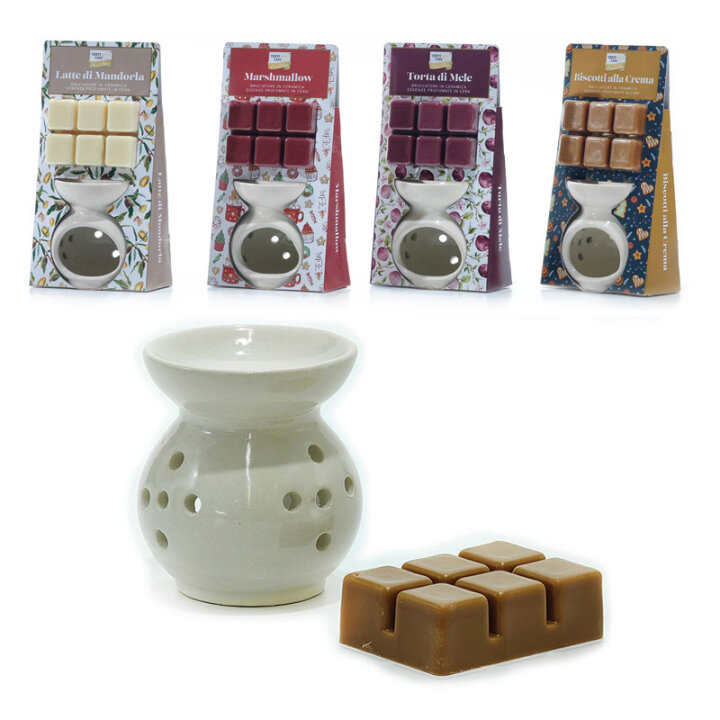 MIRISNICA KERAMIČKA 7,5x8,5 cm S MIRISNIM VOSKOM - SORT