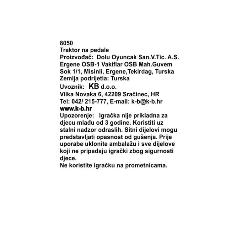 TRAKTOR NA PEDALE ZA DJECU