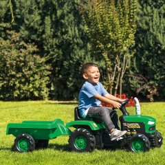 traktori na pedale zeleni s prikolicom